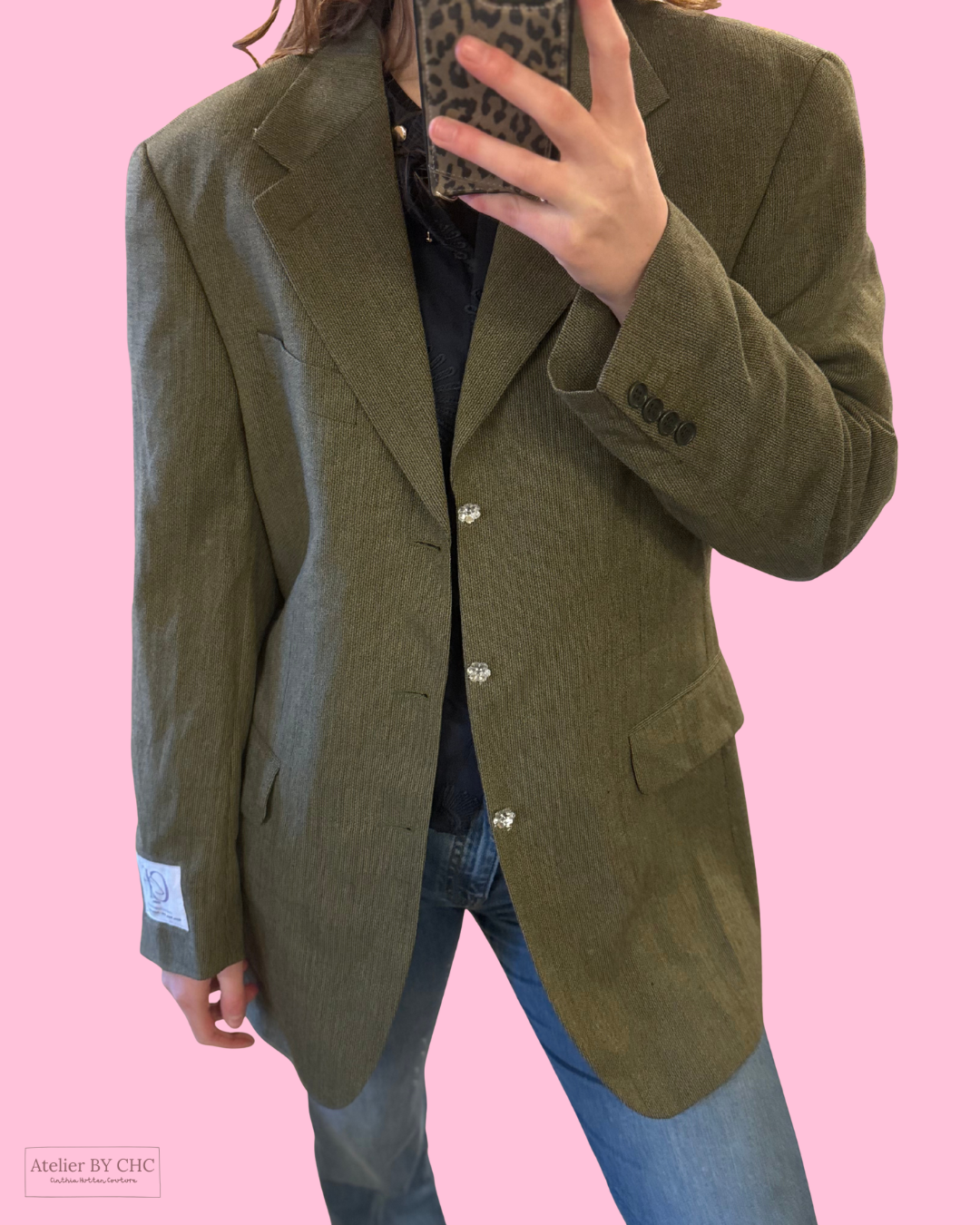 Customized blazer Groen
